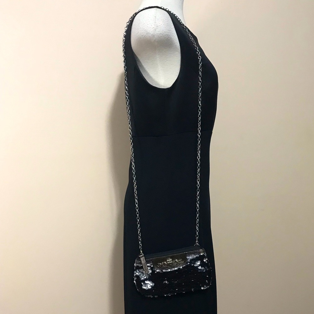 My Flat in London Black Sequin Small Shoulder Bag With Removable Chain